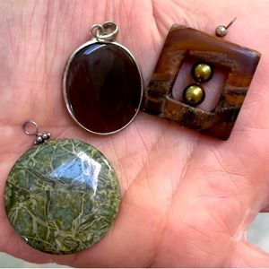 Set of three pendants for a necklace